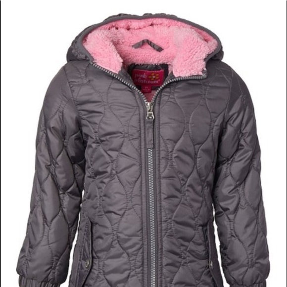PINK PLATINUM-NWT-GIRLS GRAY AND PINK JACK… - Picture 1 of 8